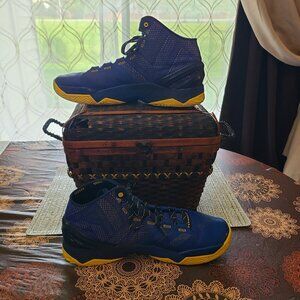 $$$ Men's Under Amour Steph Dub Nation Men's Size 11 Blue/Yel Bball Sneakers $$$